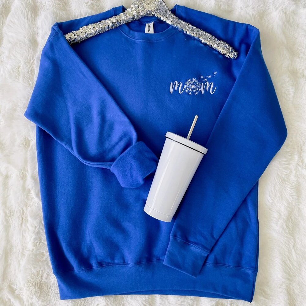DANDELION WISH MOM EMBROIDERED SWEATSHIRT